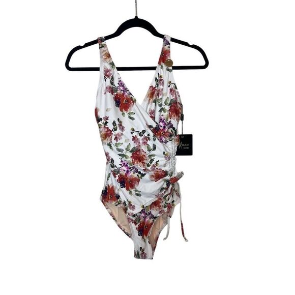 NWT Nip Tuck Women's Floral One Piece Swimsuit Size 6 Slimming Fit - Picture 3 of 10